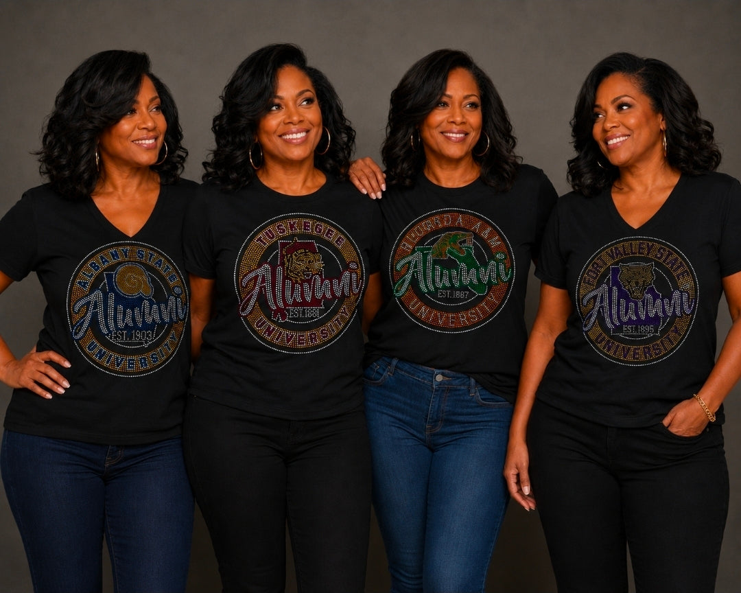 HBCU Alumni Bling Shirt – Black Ladies Tee